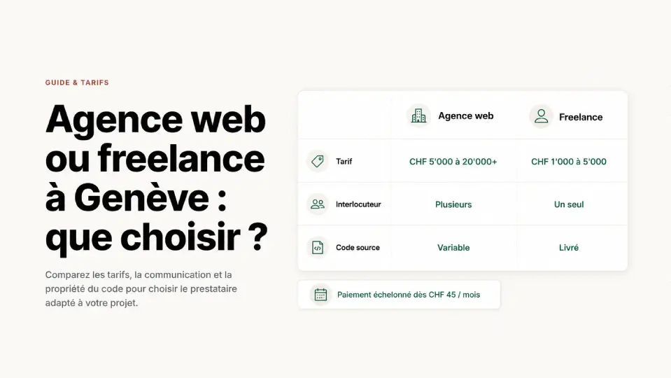 Agence web ou freelance à Genève : que choisir ? par Kalvin M. Baitan