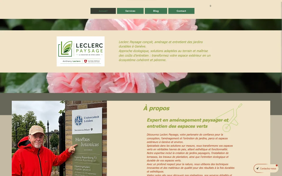 Site avant refonte — Leclerc Paysage Sàrl