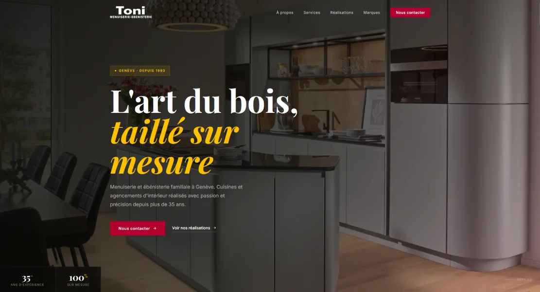Site après refonte — Toni Menuiserie Ébénisterie